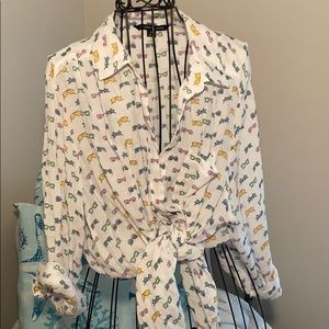 Groovy Sunglasses Print Button Down Shirt
